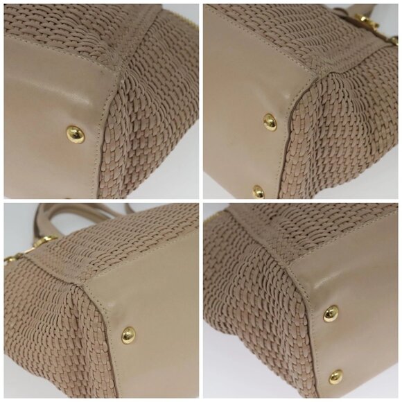 Salvatore Ferragamo Gancini Hand Bag Leather 2way Pink Gold Auth 137425 - Picture 15 of 16